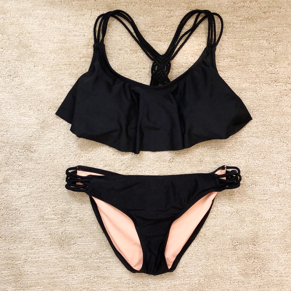 NEW Target Black Bikini Set w/ Design size L